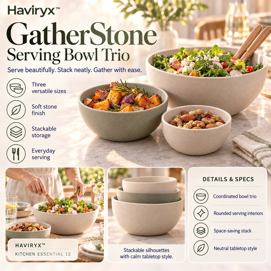 Vioneru™ GatherStone Serving Bowl Trio