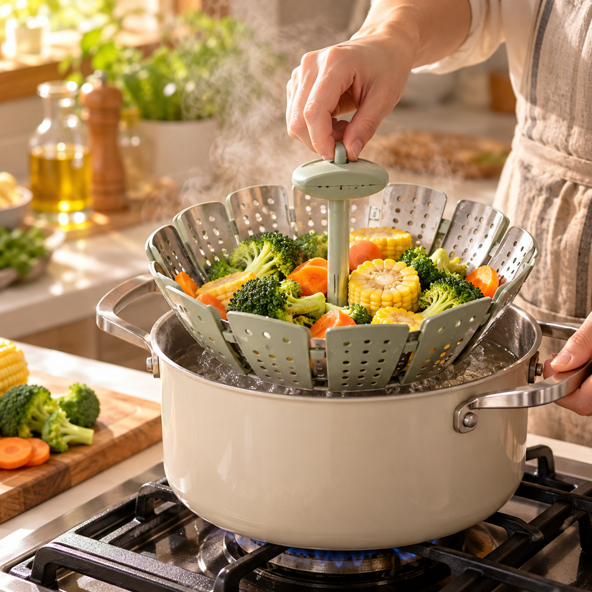 Vioneru™ SteamArc Foldable Steaming Basket