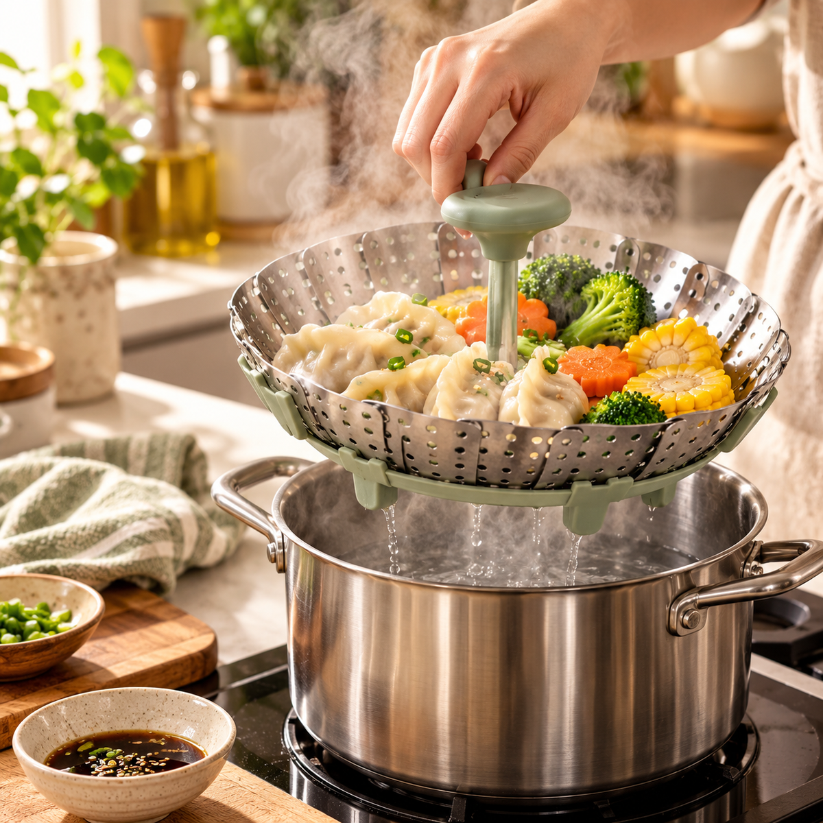 Vioneru™ SteamArc Foldable Steaming Basket